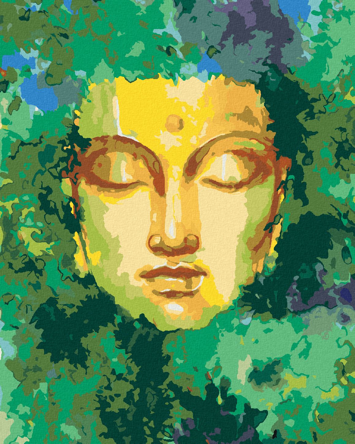 zuty Malování podle čísel - BUDDHA A PŘÍRODA - Rozměr: 40x50 cm, Rámování: Varianta: vypnuté plátno na rám - obrázek 1