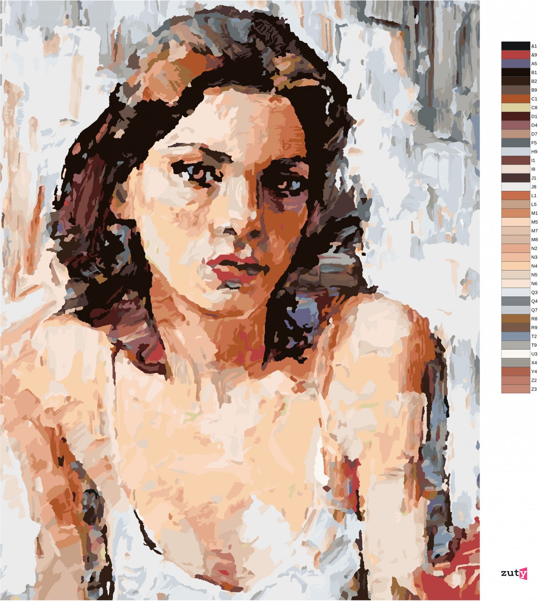 zuty Malování podle čísel - MALOVANÁ ŽENA PORTRÉT - Rozměr: 40x50 cm, Rámování: Varianta: bez rámu a bez vypnutí plátna - obrázek 5