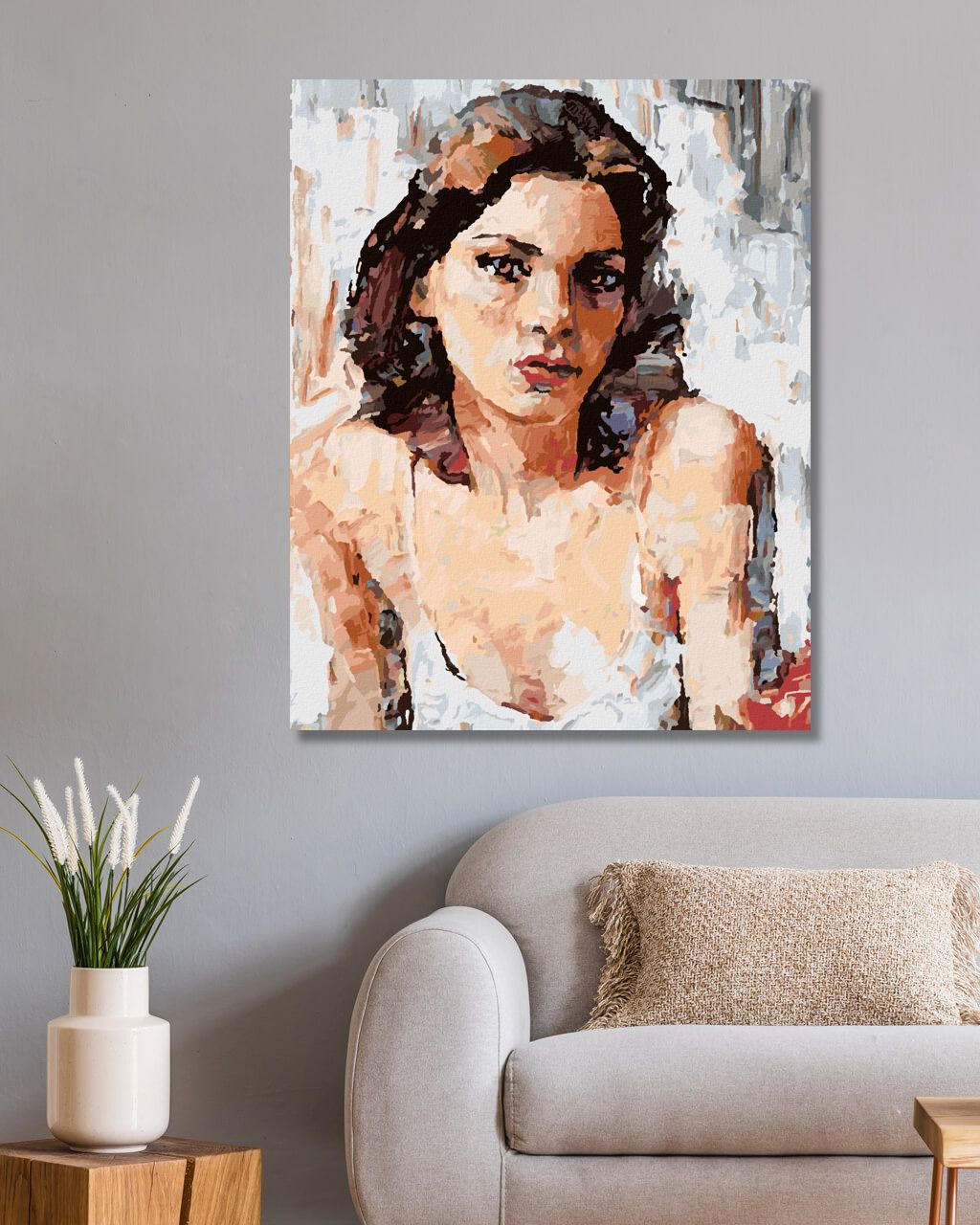 zuty Malování podle čísel - MALOVANÁ ŽENA PORTRÉT - Rozměr: 40x50 cm, Rámování: Varianta: bez rámu a bez vypnutí plátna - obrázek 8