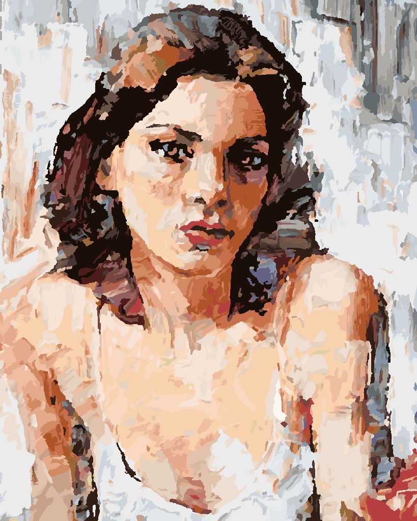 zuty Malování podle čísel - MALOVANÁ ŽENA PORTRÉT - Rozměr: 40x50 cm, Rámování: Varianta: vypnuté plátno na rám - obrázek 2