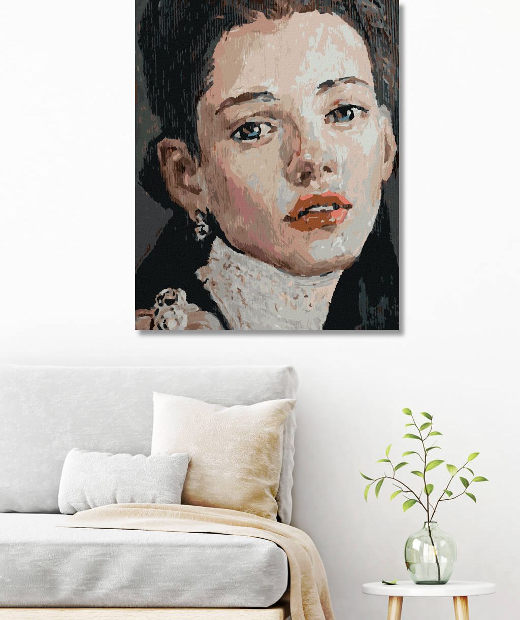 zuty Malování podle čísel - MALOVANÁ ŽENA S PRONIKAVÝMA OČIMA - Rozměr: 40x50 cm, Rámování: Varianta: bez rámu a bez vypnutí plátna - obrázek 7