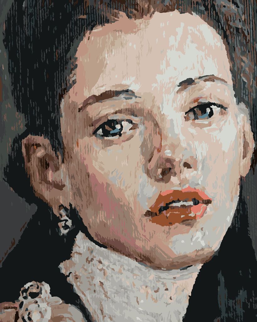 zuty Malování podle čísel - MALOVANÁ ŽENA S PRONIKAVÝMA OČIMA - Rozměr: 40x50 cm, Rámování: Varianta: vypnuté plátno na rám - obrázek 8