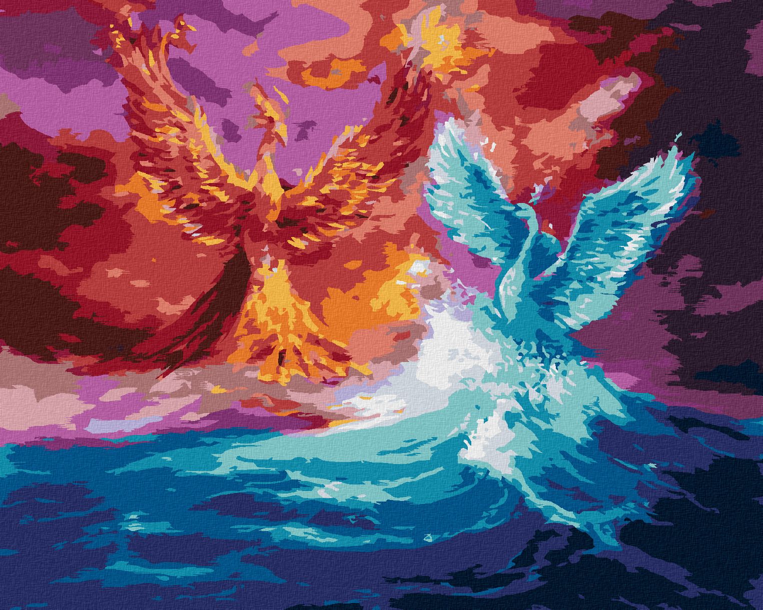 zuty Malování podle čísel - FÉNIX A LABUŤ - Rozměr: 40x50 cm, Rámování: Varianta: vypnuté plátno na rám - obrázek 1