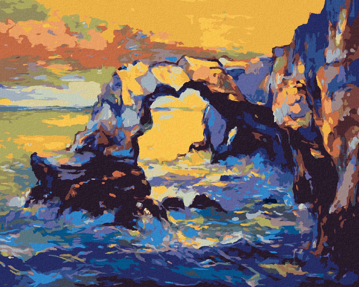 zuty Malování podle čísel - ÚTES NAD OCEÁNEM - Rozměr: 40x50 cm, Rámování: Varianta: vypnuté plátno na rám - obrázek 1