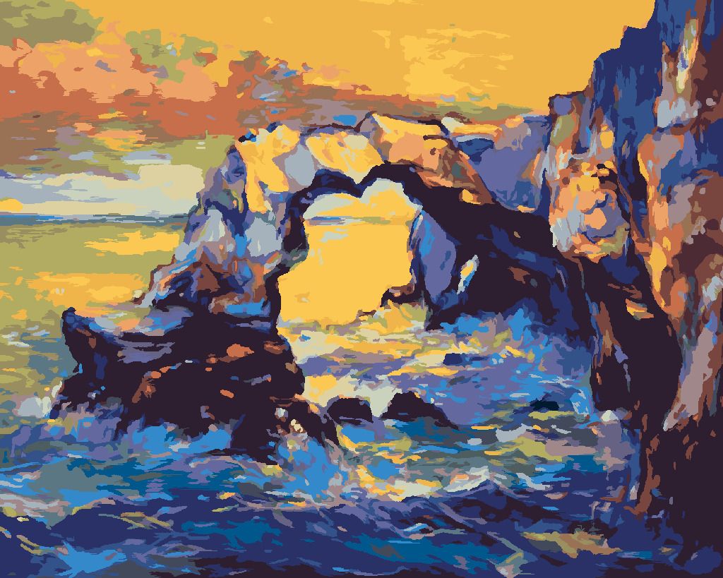 zuty Malování podle čísel - ÚTES NAD OCEÁNEM - Rozměr: 40x50 cm, Rámování: Varianta: vypnuté plátno na rám - obrázek 4