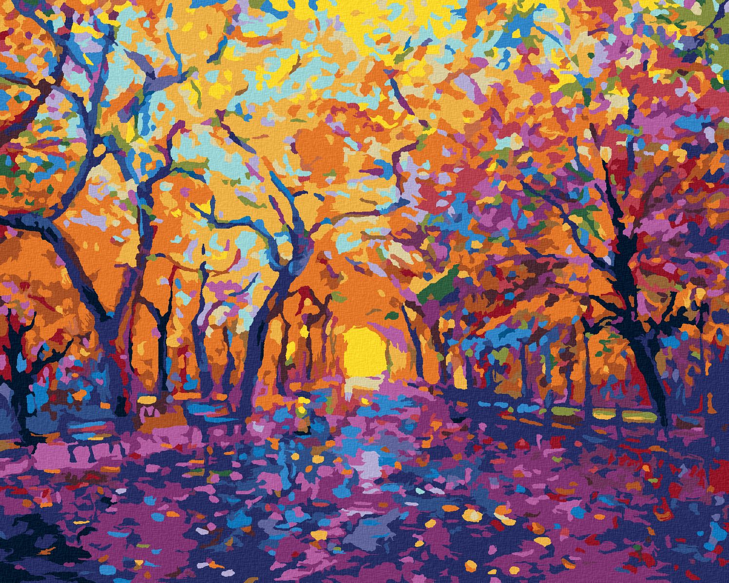 zuty Malování podle čísel - PODZIMNÍ LISTÍ - Rozměr: 40x50 cm, Rámování: Varianta: vypnuté plátno na rám - obrázek 1