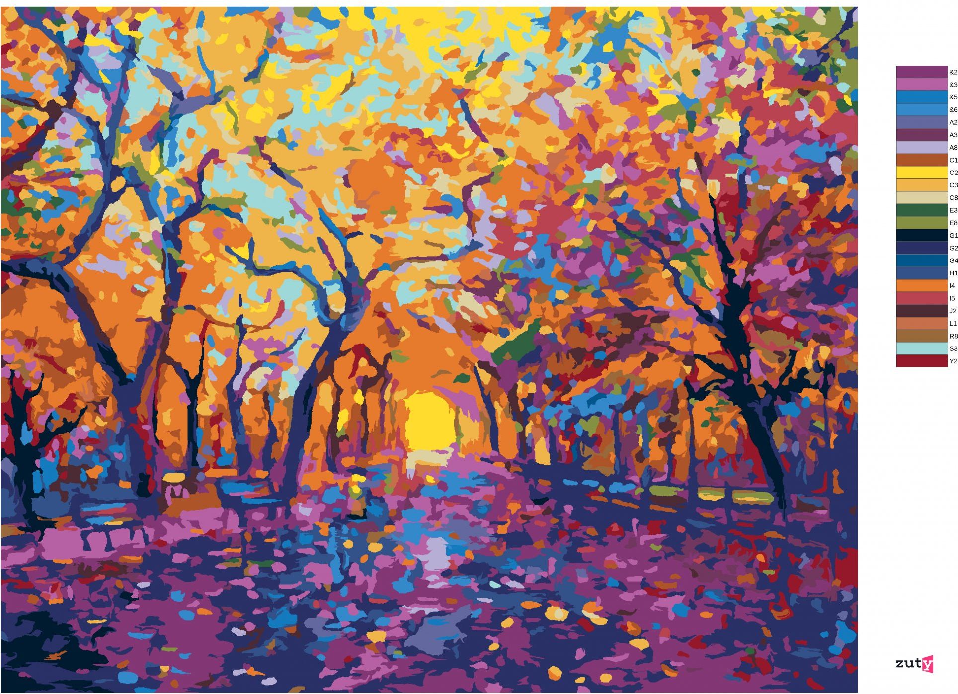 zuty Malování podle čísel - PODZIMNÍ LISTÍ - Rozměr: 40x50 cm, Rámování: Varianta: vypnuté plátno na rám - obrázek 10