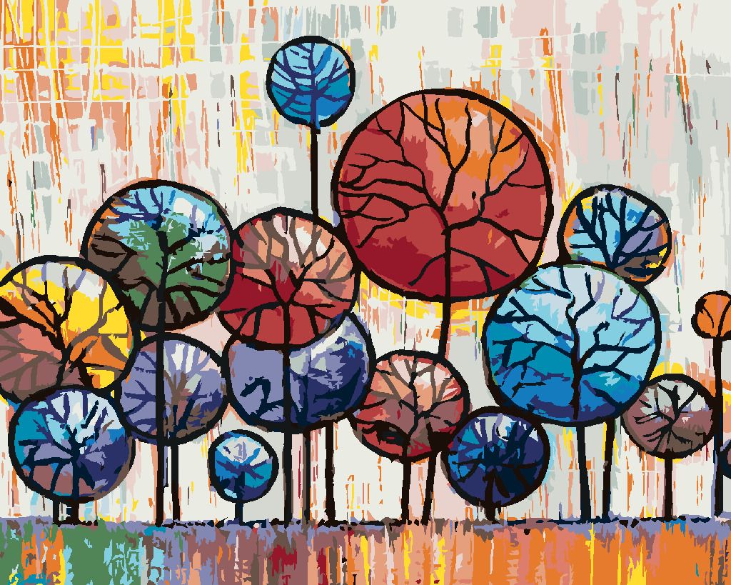 zuty Malování podle čísel - OKRASNÉ STROMY V PARKU - Rozměr: 40x50 cm, Rámování: Varianta: bez rámu a bez vypnutí plátna - obrázek 5