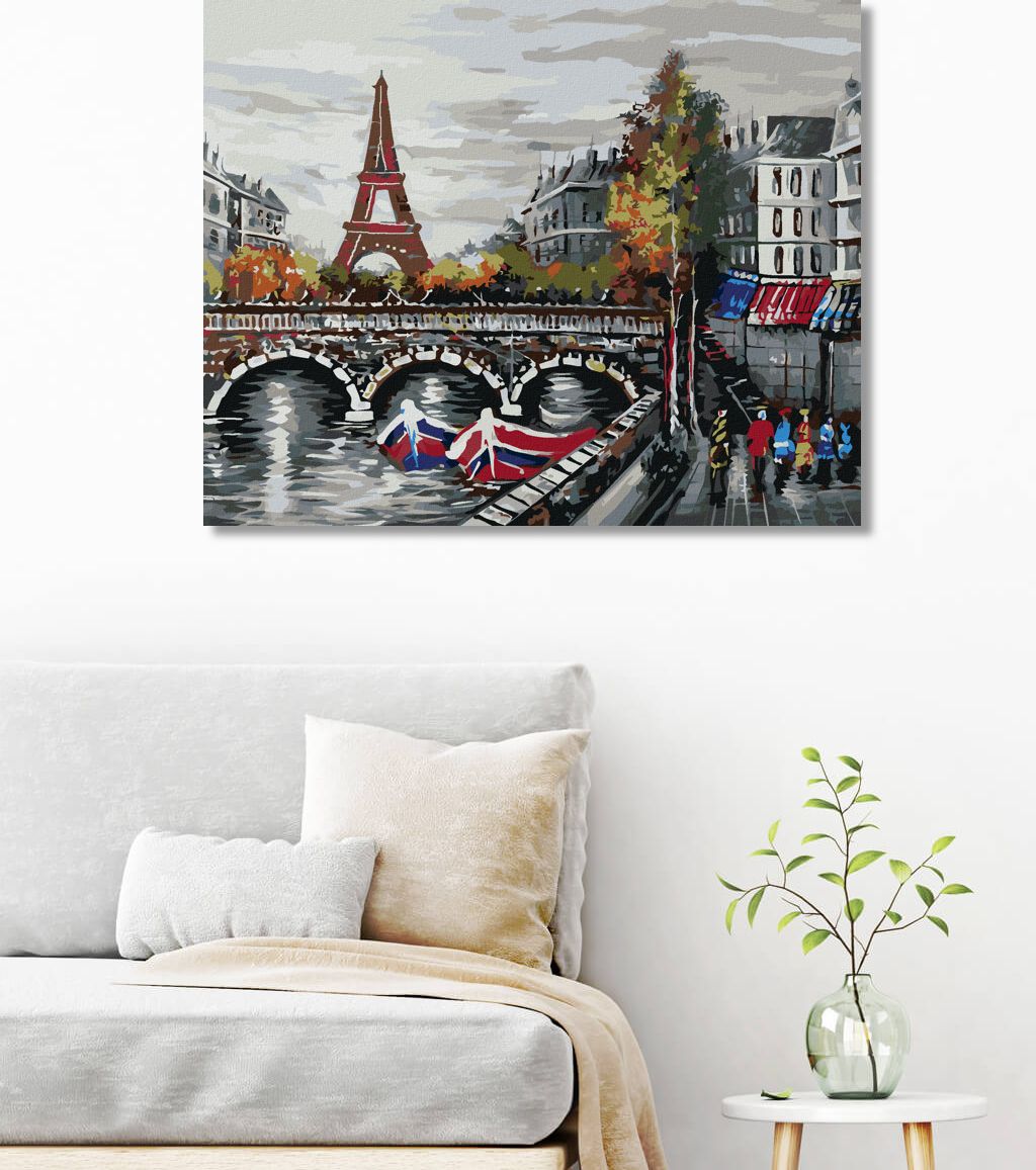 zuty Malování podle čísel - LOĎKY POD EIFFELOVOU VĚŽÍ - Rozměr: 40x50 cm, Rámování: Varianta: bez rámu a bez vypnutí plátna - obrázek 5