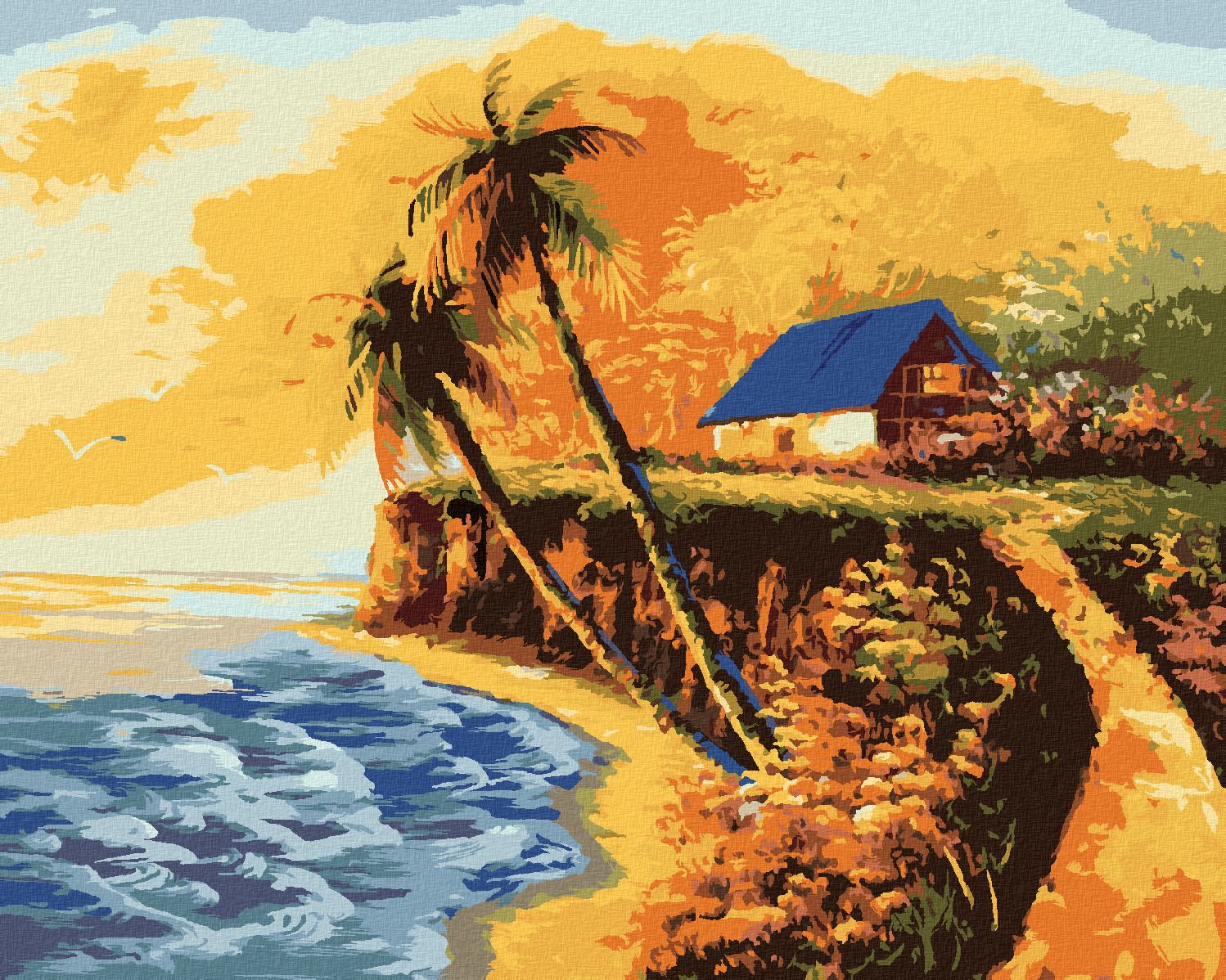 zuty Malování podle čísel - DOMEK NA POBŘEŽÍ - Rozměr: 40x50 cm, Rámování: Varianta: bez rámu a bez vypnutí plátna - obrázek 1