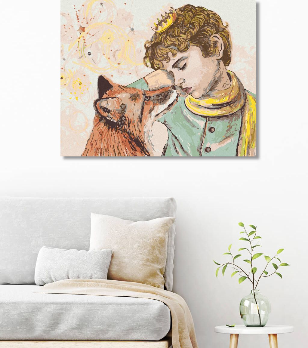 zuty Malování podle čísel - ZASNĚNÝ MALÝ PRINC A LIŠKA - Rozměr: 40x50 cm, Rámování: Varianta: vypnuté plátno na rám - obrázek 5