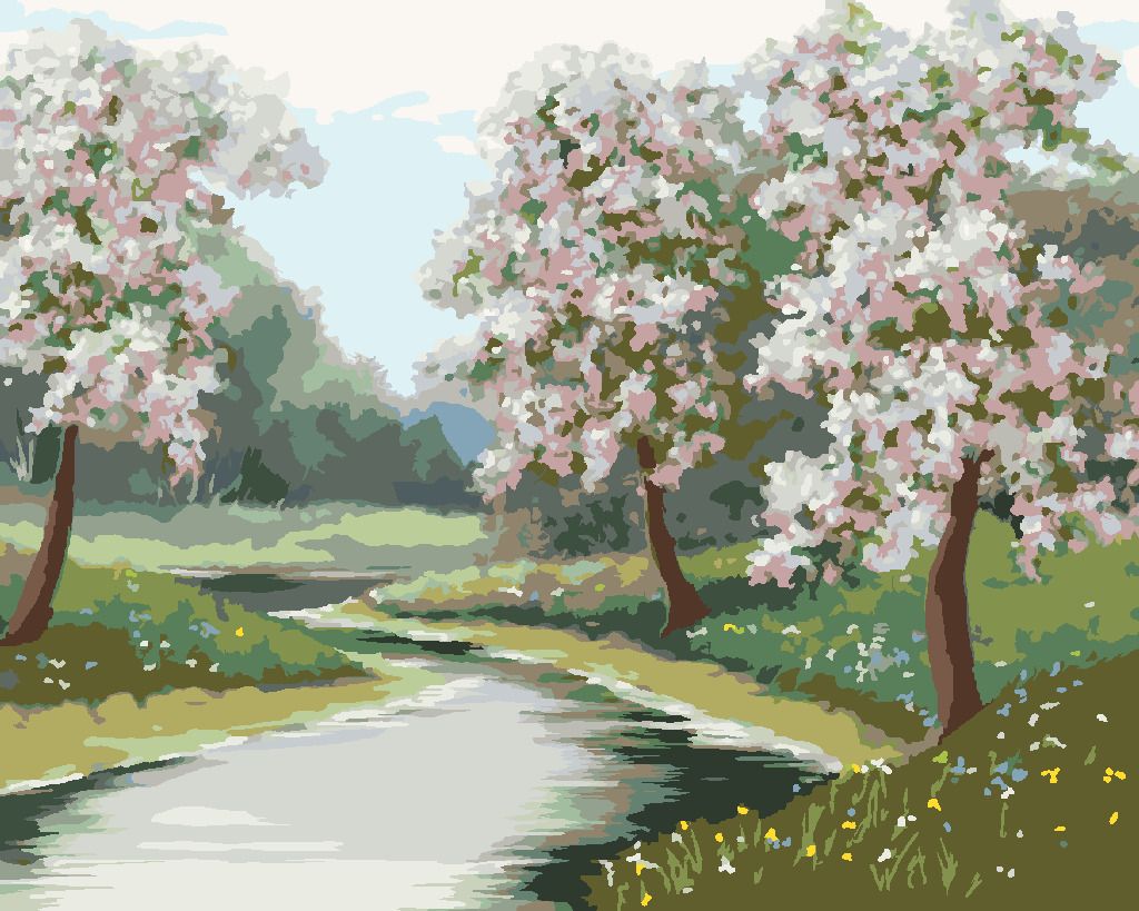 zuty Malování podle čísel - JARNÍ NÁLADA V LESE - Rozměr: 40x50 cm, Rámování: Varianta: vypnuté plátno na rám - obrázek 3