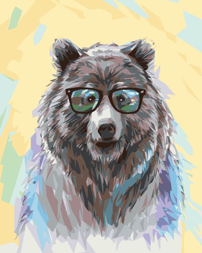 zuty Malování podle čísel - MEDVĚD S BRÝLEMI - Rozměr: 40x50 cm, Rámování: Varianta: vypnuté plátno na rám - obrázek 8