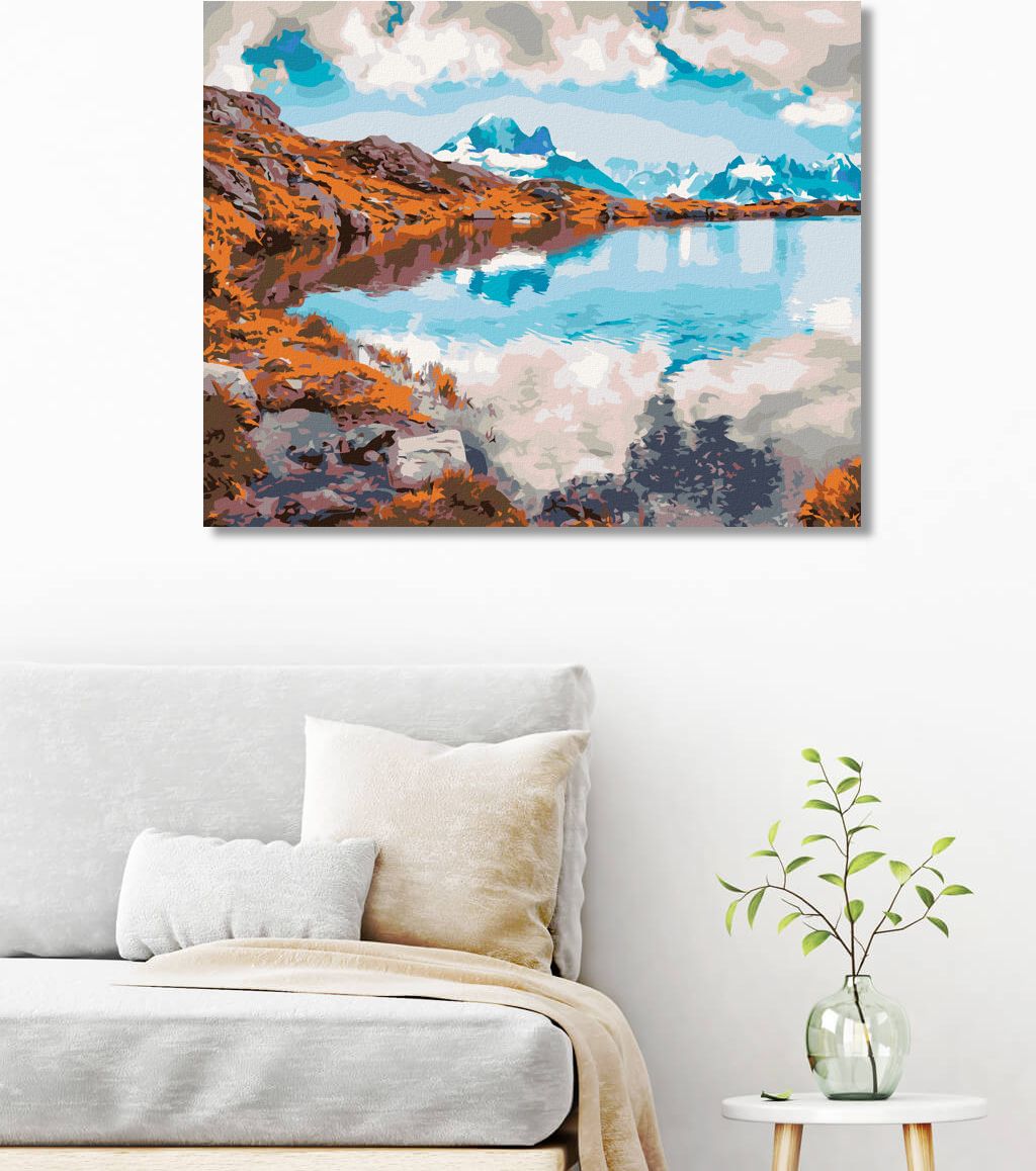 zuty Malování podle čísel - RÁNO NA JEZEŘE LAC BLANC - Rozměr: 40x50 cm, Rámování: Varianta: bez rámu a bez vypnutí plátna - obrázek 8