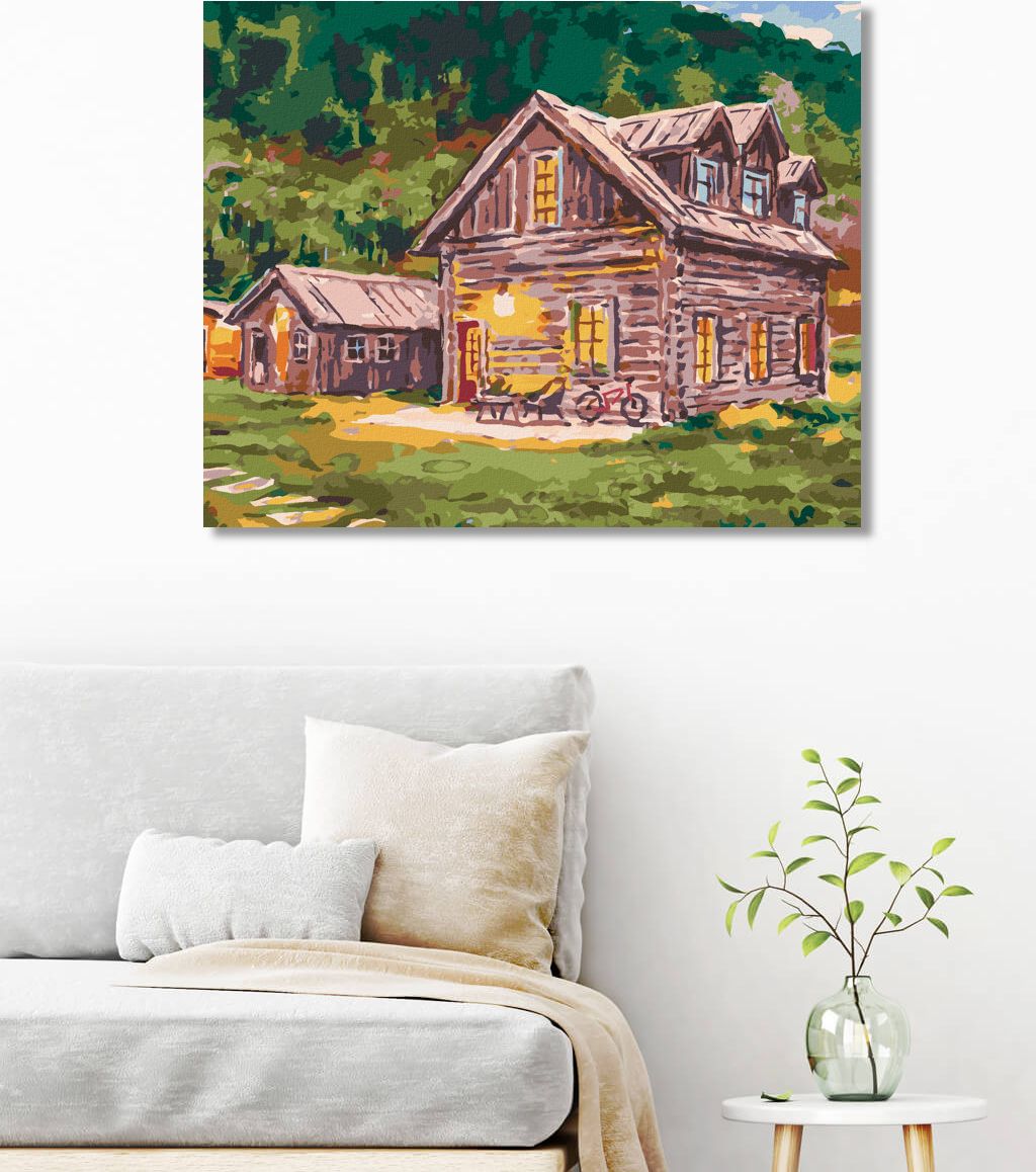zuty Malování podle čísel - SRUBY V LESE - Rozměr: 40x50 cm, Rámování: Varianta: vypnuté plátno na rám - obrázek 9