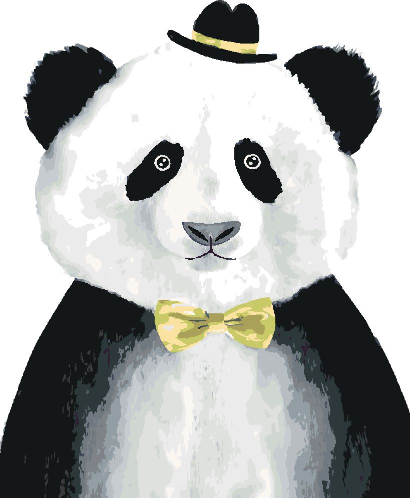 zuty Malování podle čísel - PANDA S KLOBOUČKEM - Rozměr: 40x50 cm, Rámování: Varianta: vypnuté plátno na rám - obrázek 5