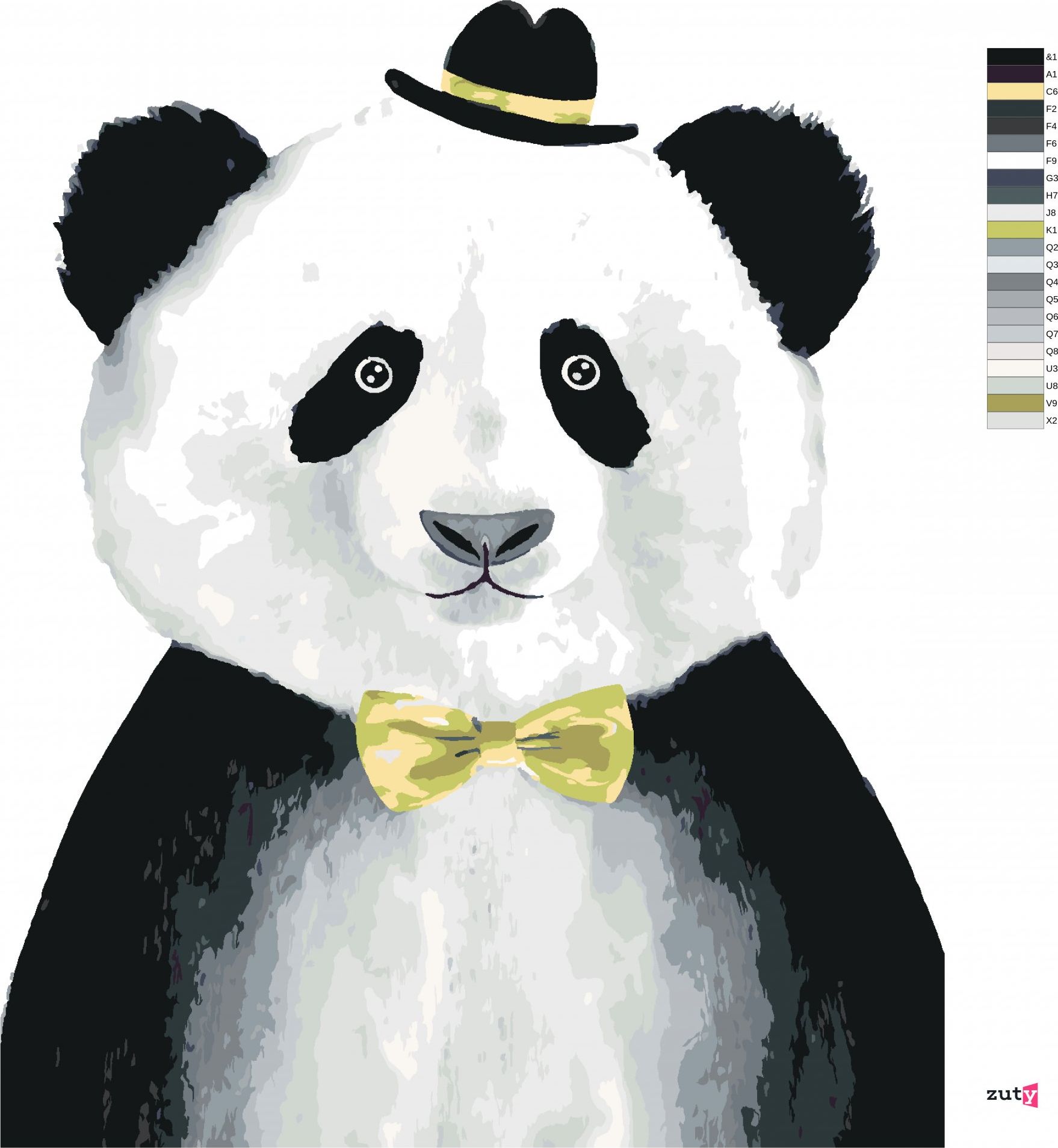 zuty Malování podle čísel - PANDA S KLOBOUČKEM - Rozměr: 40x50 cm, Rámování: Varianta: vypnuté plátno na rám - obrázek 10