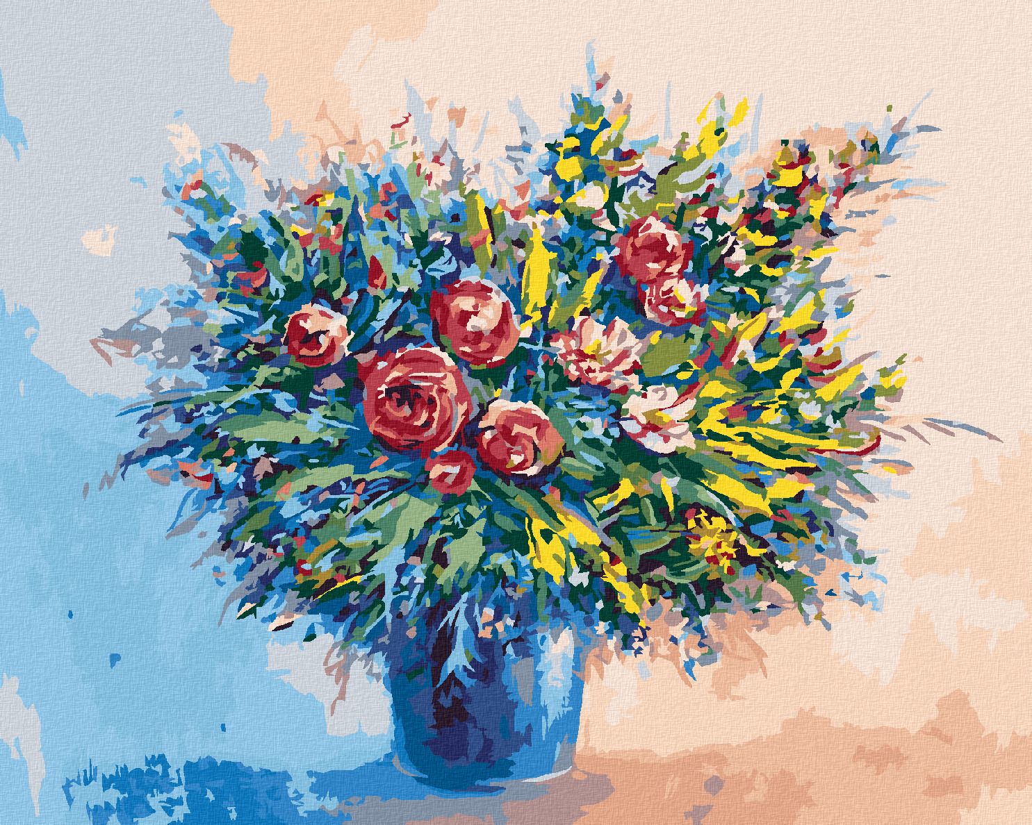 zuty Malování podle čísel - OBROVSKÁ KYTICE JARNÍCH KVĚTIN - Rozměr: 40x50 cm, Rámování: Varianta: vypnuté plátno na rám - obrázek 1
