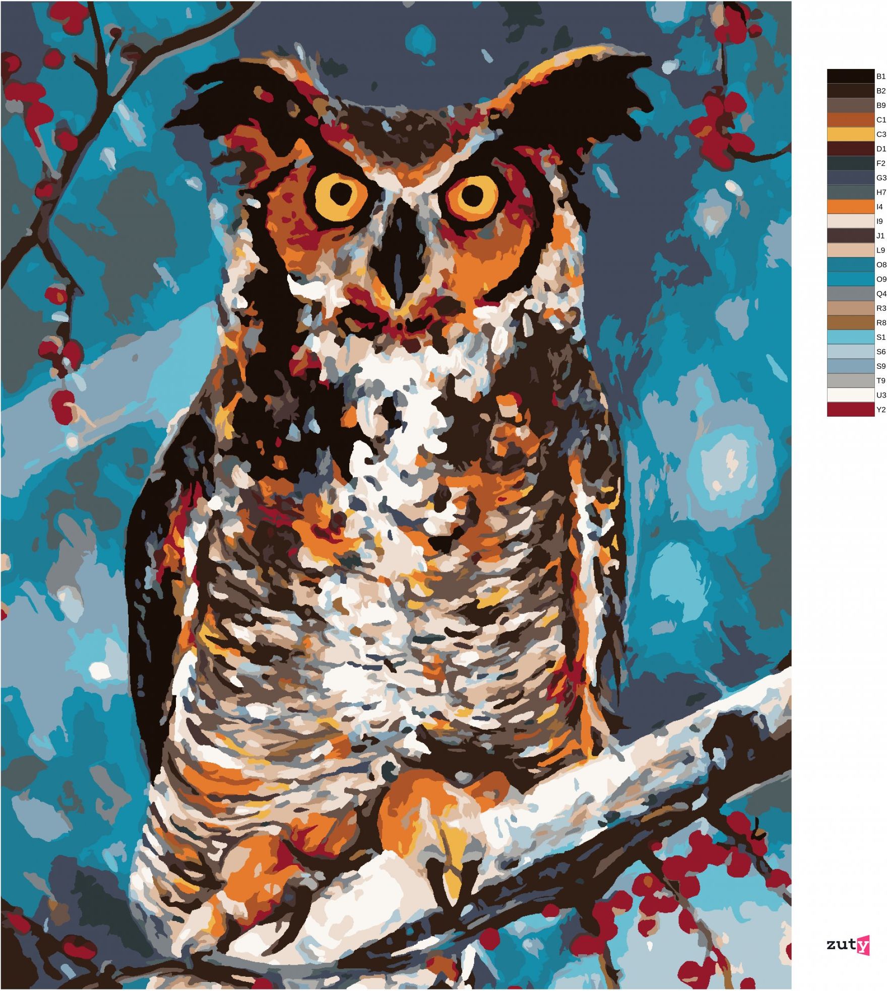 zuty Malování podle čísel - SOVA V LESE - Rozměr: 40x50 cm, Rámování: Varianta: vypnuté plátno na rám - obrázek 8