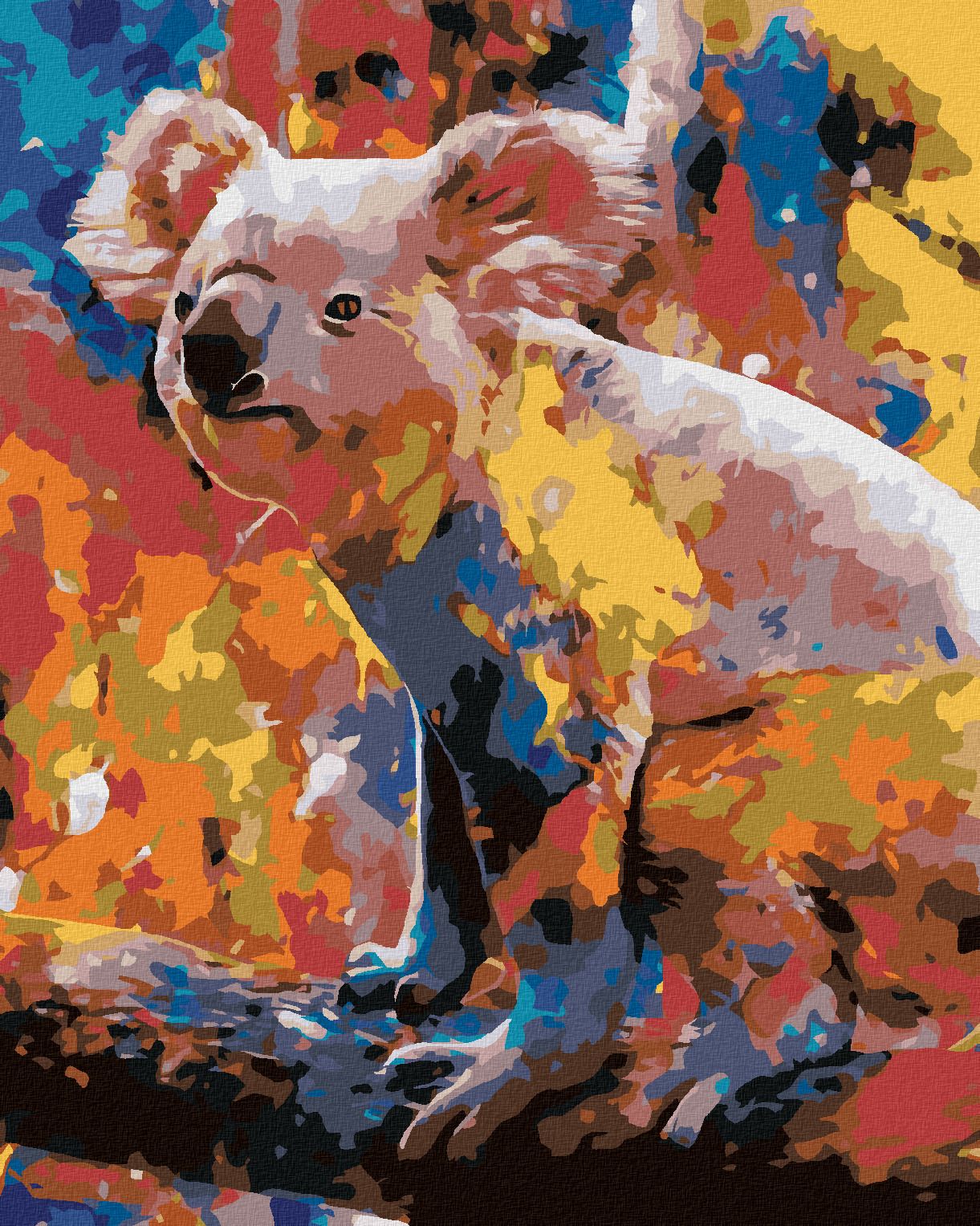 zuty Malování podle čísel - BAREVNÁ KOALA - Rozměr: 40x50 cm, Rámování: Varianta: vypnuté plátno na rám - obrázek 1