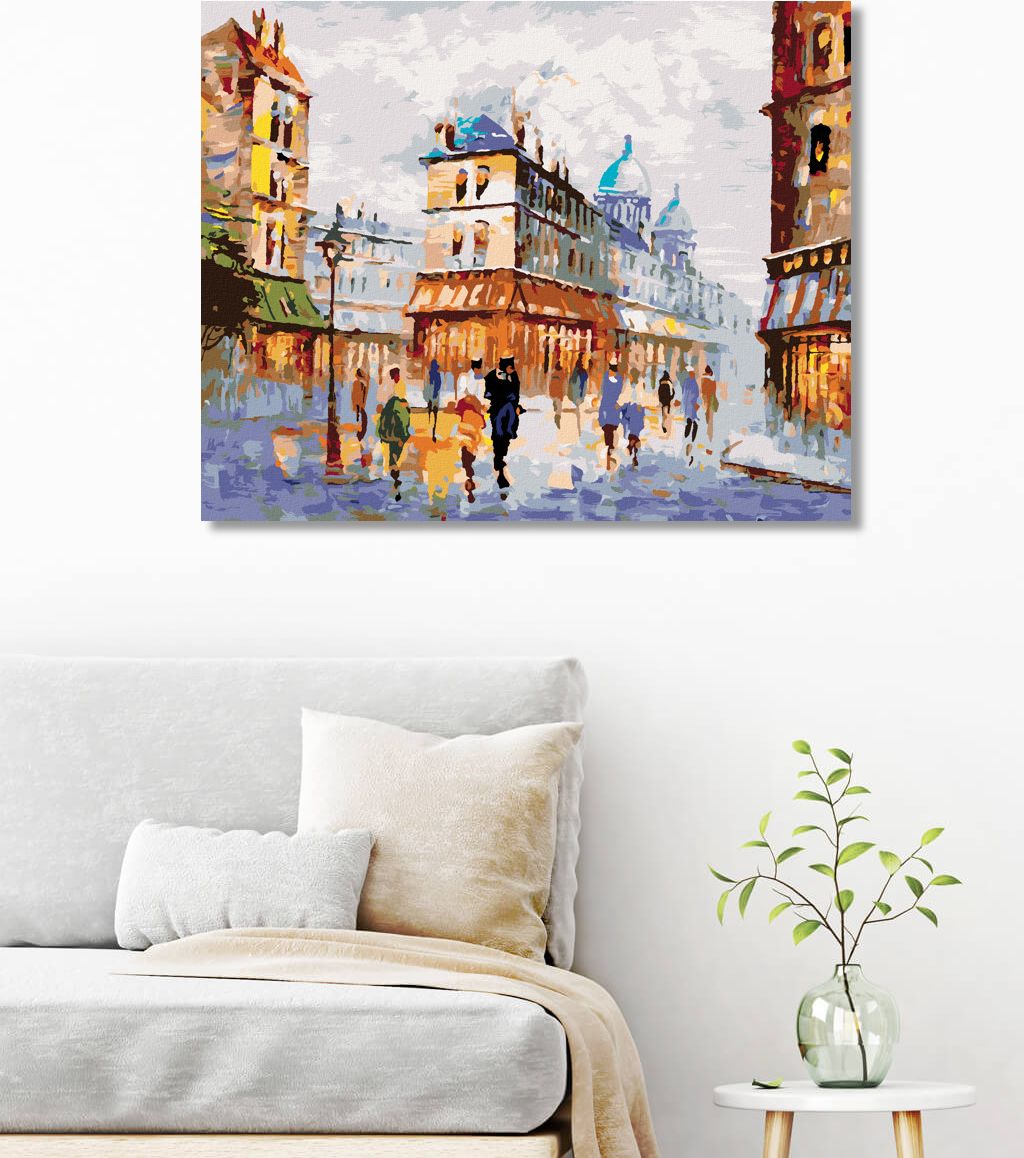 zuty Malování podle čísel - POHLED NA ULICI PAŘÍŽ - Rozměr: 40x50 cm, Rámování: Varianta: vypnuté plátno na rám - obrázek 5