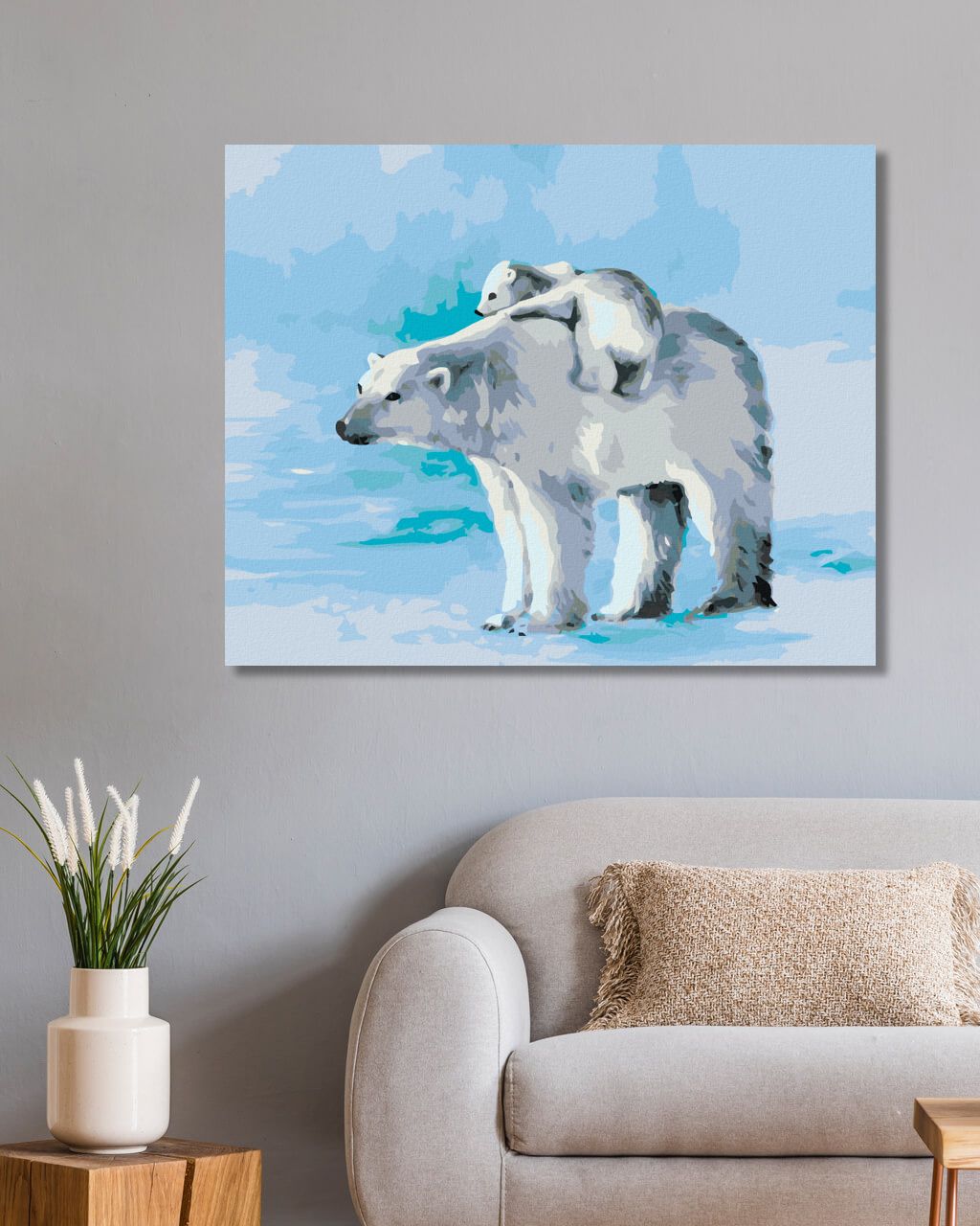 zuty Malování podle čísel - POLÁRNÍ MEDVĚD A MEDVÍDĚ - Rozměr: 40x50 cm, Rámování: Varianta: vypnuté plátno na rám - obrázek 10