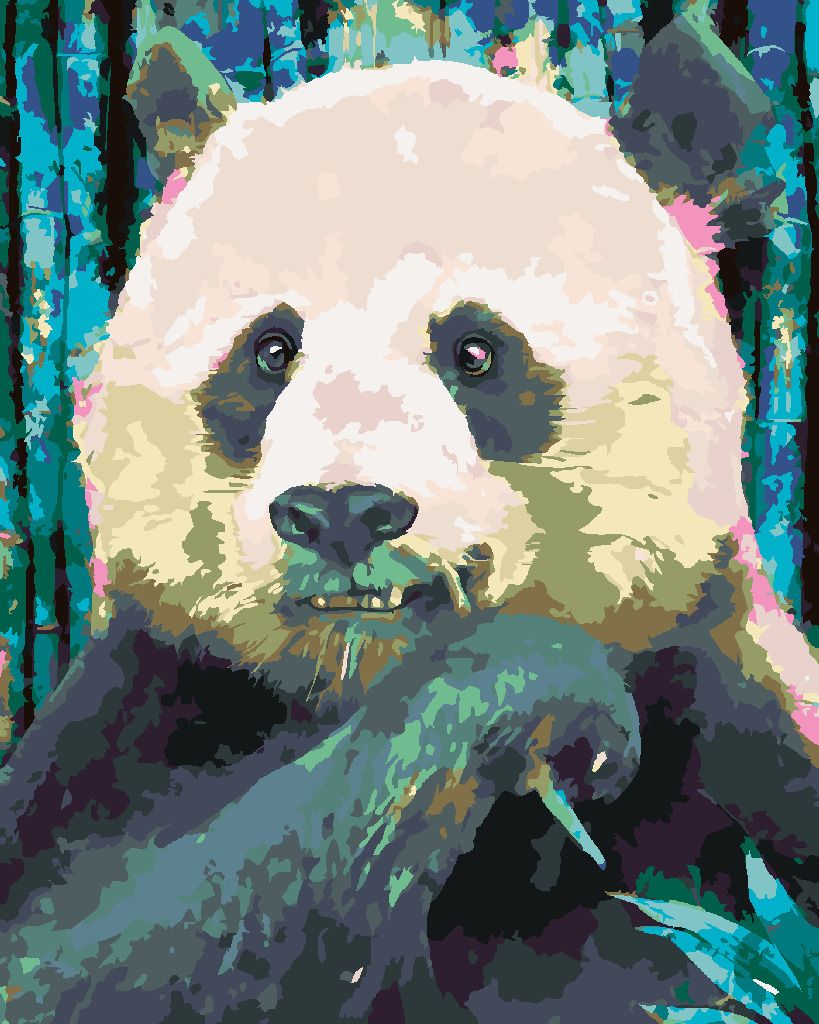 zuty Malování podle čísel - BAREVNÁ PANDA - Rozměr: 40x50 cm, Rámování: Varianta: vypnuté plátno na rám - obrázek 7