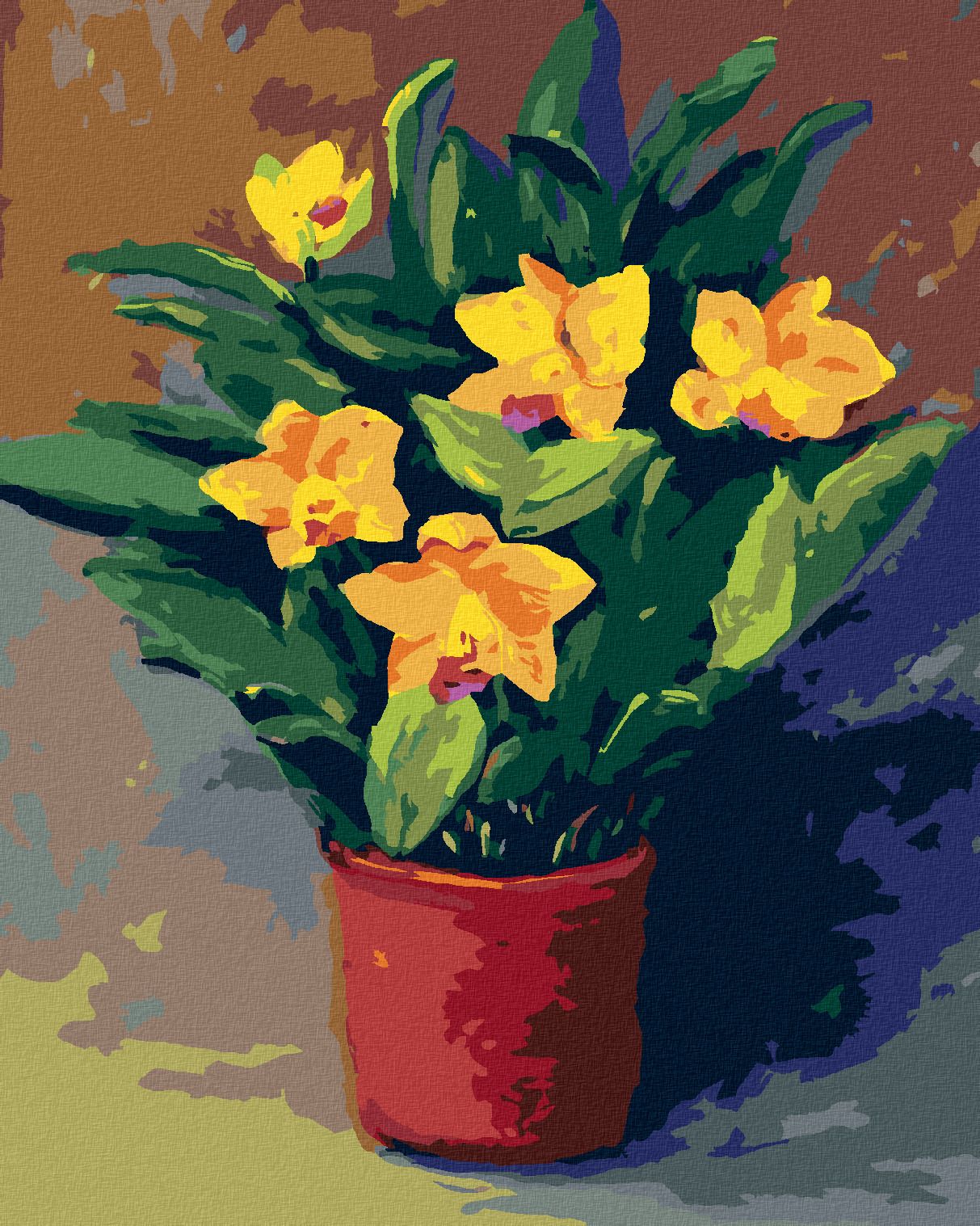 zuty Malování podle čísel - NARCISY V KVĚTINÁČI - Rozměr: 40x50 cm, Rámování: Varianta: vypnuté plátno na rám - obrázek 1