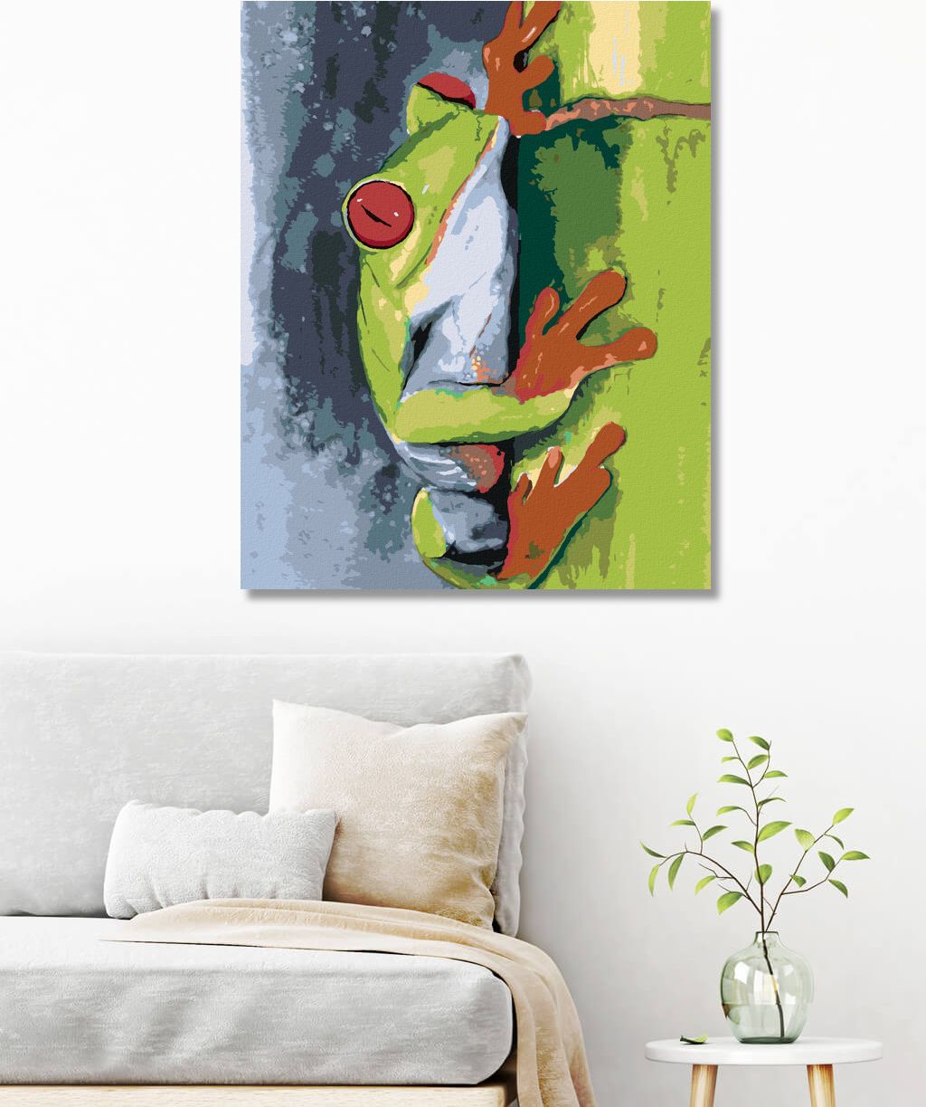 zuty Malování podle čísel - ŽÁBA NA BAMBUSU - Rozměr: 40x50 cm, Rámování: Varianta: bez rámu a bez vypnutí plátna - obrázek 6