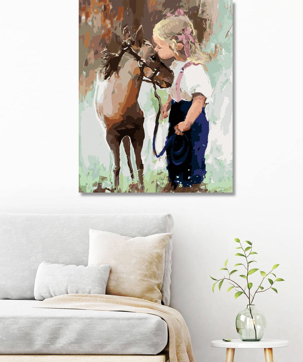 zuty Malování podle čísel - HOLČIČKA A PONÍK - Rozměr: 40x50 cm, Rámování: Varianta: bez rámu a bez vypnutí plátna - obrázek 6