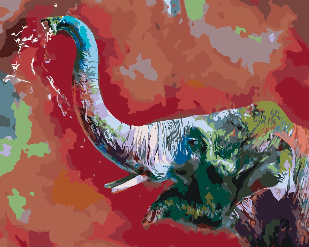 zuty Malování podle čísel - ŠŤASTNÝ BAREVNÝ SLON - Rozměr: 40x50 cm, Rámování: Varianta: vypnuté plátno na rám - obrázek 8