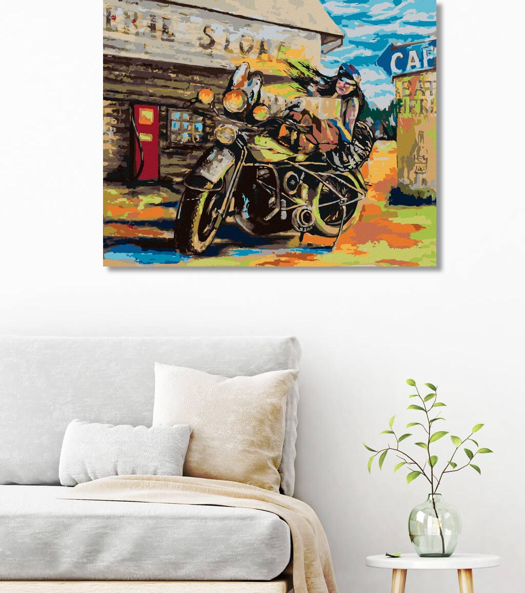 zuty Malování podle čísel - ŽENA A MOTORKA - Rozměr: 40x50 cm, Rámování: Varianta: vypnuté plátno na rám - obrázek 7