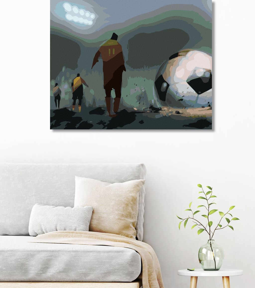 zuty Malování podle čísel - PŮLNOČNÍ FOTBAL NA STADIONU - Rozměr: 40x50 cm, Rámování: Varianta: vypnuté plátno na rám - obrázek 8