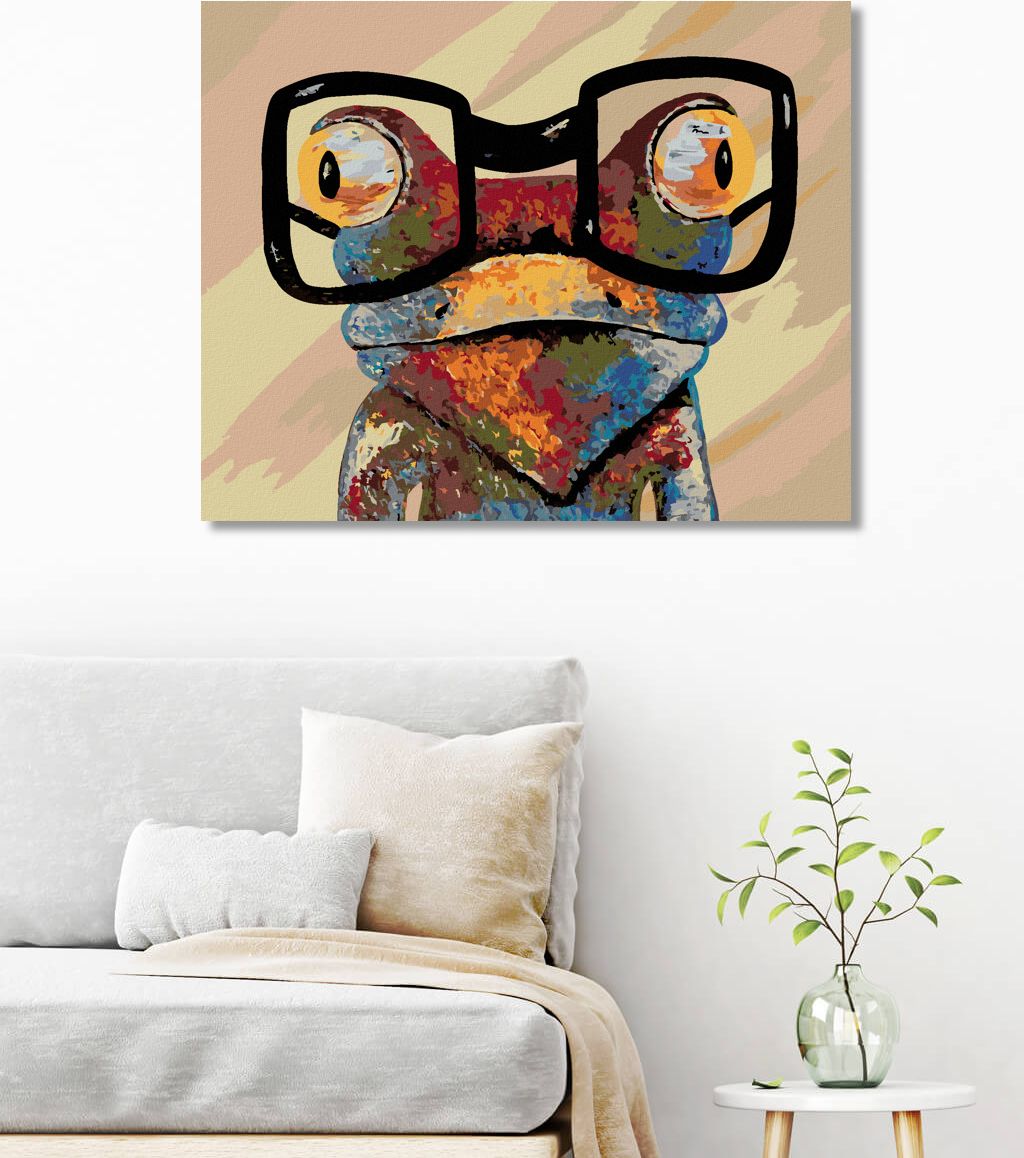 zuty Malování podle čísel - ŽÁBA S ČERNÝMI BRÝLEMI - Rozměr: 40x50 cm, Rámování: Varianta: bez rámu a bez vypnutí plátna - obrázek 9