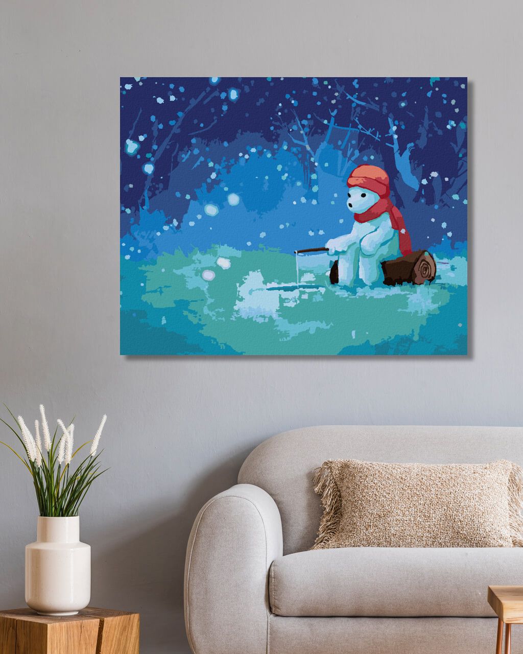 zuty Malování podle čísel - LEDNÍ MEDVĚD RYBAŘÍ V ZIMĚ - Rozměr: 40x50 cm, Rámování: Varianta: bez rámu a bez vypnutí plátna - obrázek 8