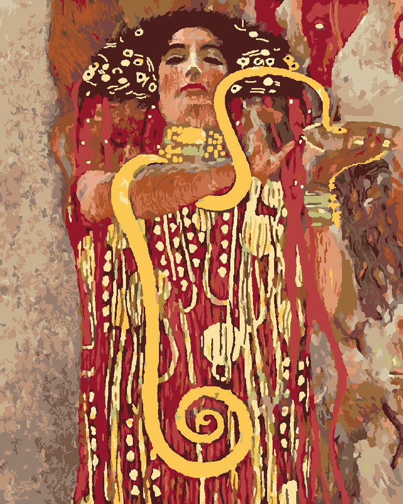 zuty Malování podle čísel - HYGEIA (G. KLIMT) - Rozměr: 40x50 cm, Rámování: Varianta: vypnuté plátno na rám - obrázek 4
