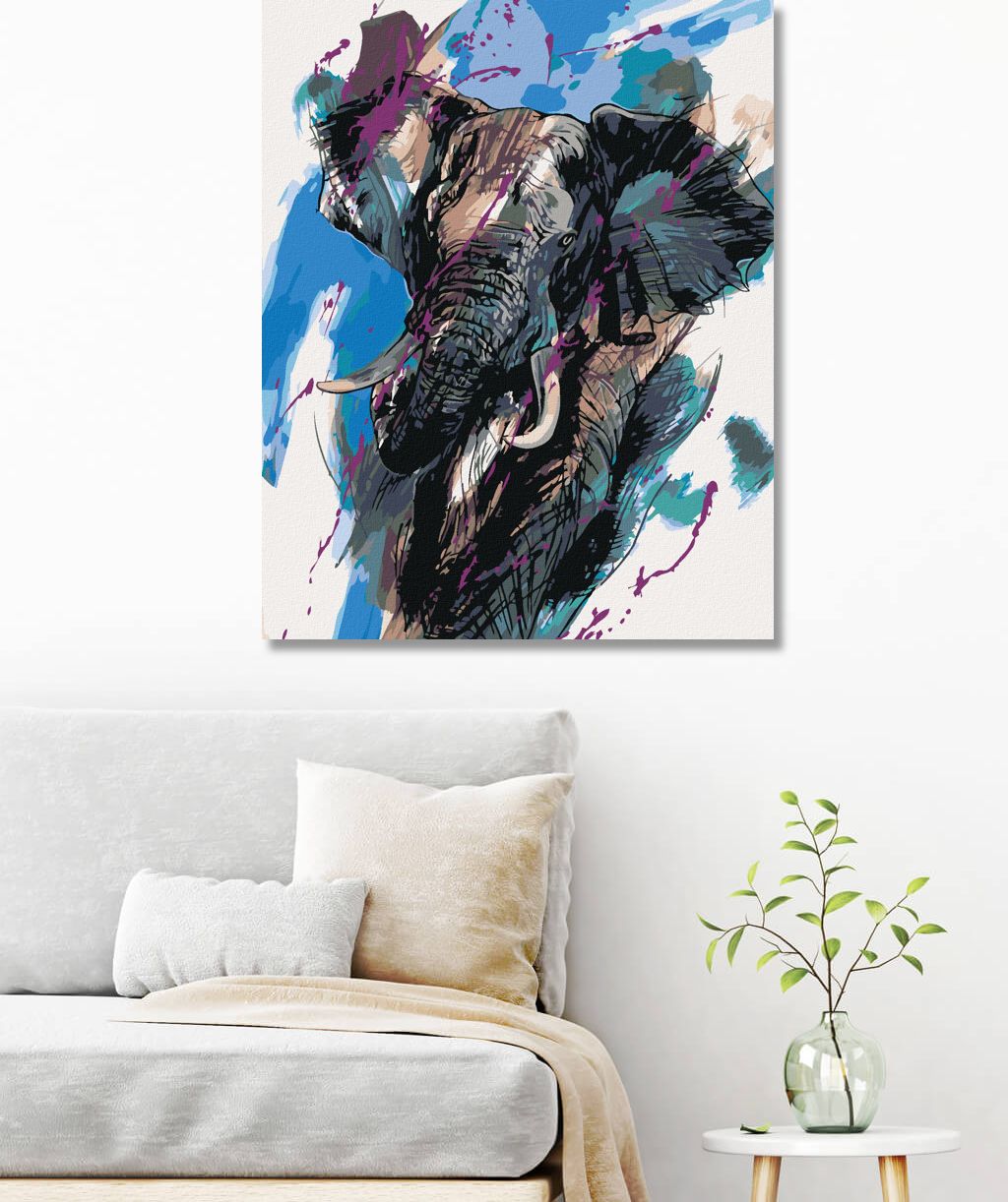 zuty Malování podle čísel - SLON S BARVAMI - Rozměr: 40x50 cm, Rámování: Varianta: bez rámu a bez vypnutí plátna - obrázek 10