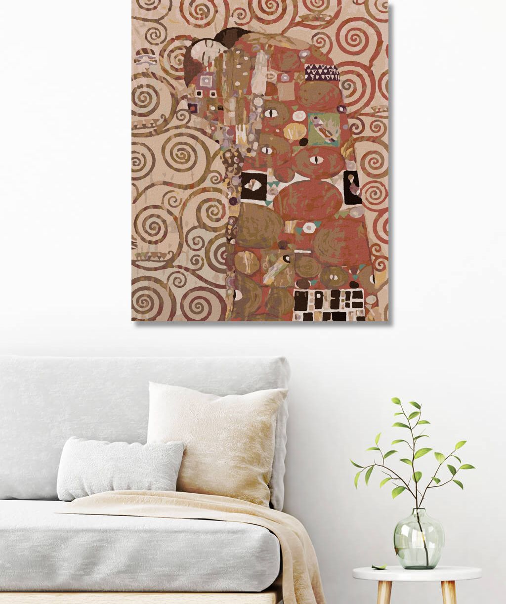 zuty Malování podle čísel - OBJETÍ (G. KLIMT) - Rozměr: 40x50 cm, Rámování: Varianta: bez rámu a bez vypnutí plátna - obrázek 5
