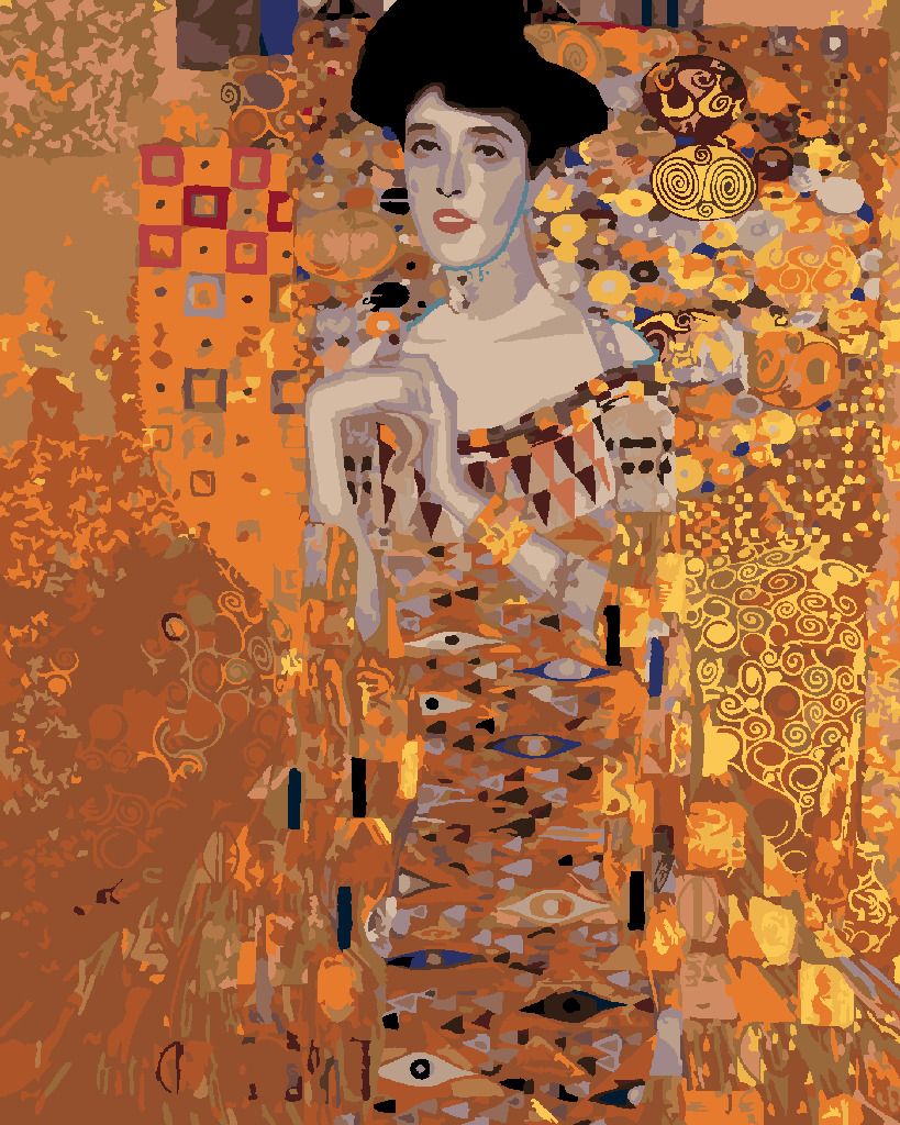 zuty Malování podle čísel - ZLATÁ ADELE (G. KLIMT) - Rozměr: 40x50 cm, Rámování: Varianta: bez rámu a bez vypnutí plátna - obrázek 8