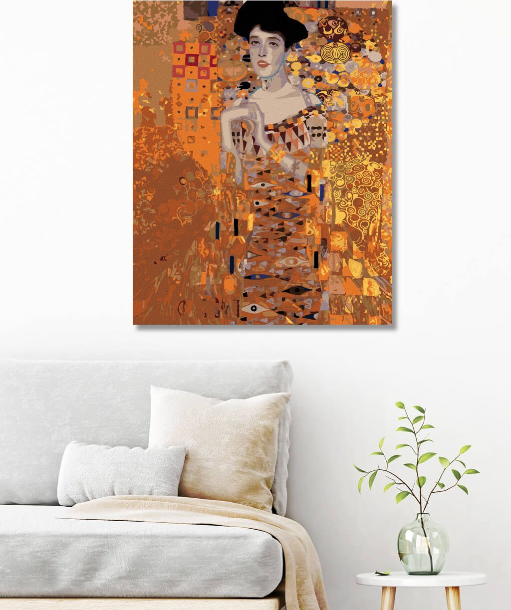 zuty Malování podle čísel - ZLATÁ ADELE (G. KLIMT) - Rozměr: 40x50 cm, Rámování: Varianta: bez rámu a bez vypnutí plátna - obrázek 9