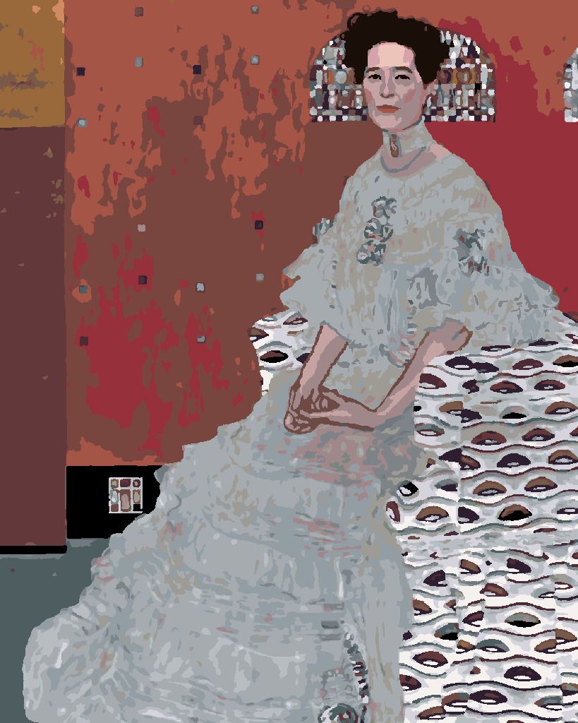 zuty Malování podle čísel - PORTRÉT FRITZA RIEDLEROVÉ (G. KLIMT) - Rozměr: 40x50 cm, Rámování: Varianta: bez rámu a bez vypnutí plátna - obrázek 5