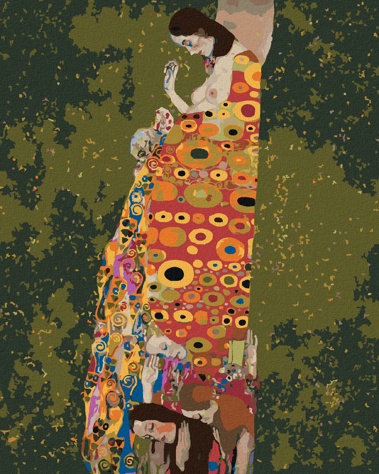 zuty Malování podle čísel - NADĚJE II (G. KLIMT) - Rozměr: 40x50 cm, Rámování: Varianta: bez rámu a bez vypnutí plátna - obrázek 1