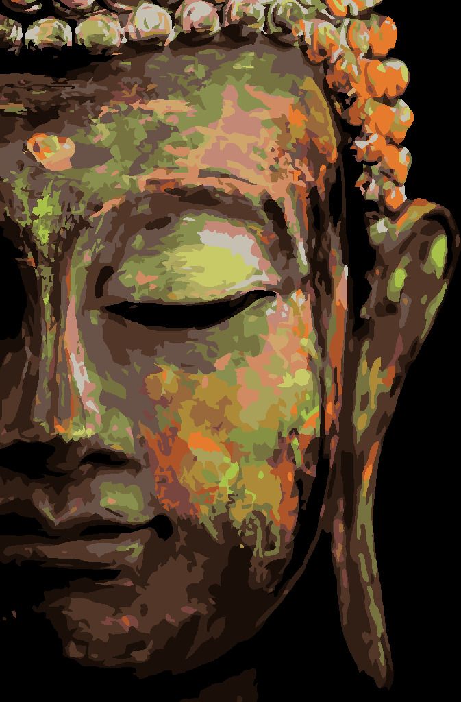 zuty Malování podle čísel - BUDDHA NA ČERNÉM POZADÍ - Rozměr: 40x50 cm, Rámování: Varianta: vypnuté plátno na rám - obrázek 7