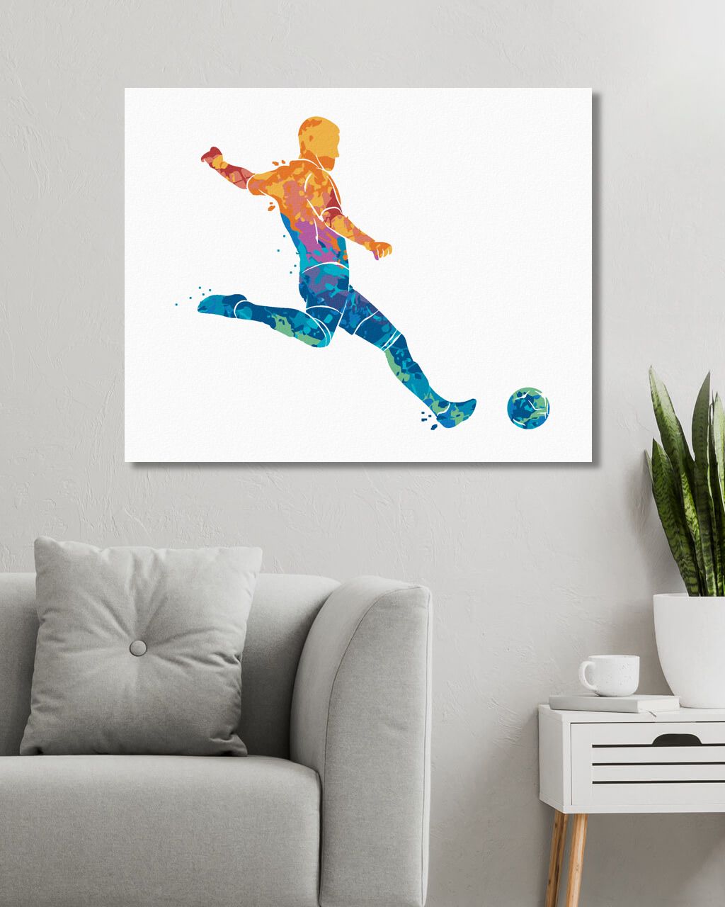 zuty Malování podle čísel - FOTBALISTA - Rozměr: 40x50 cm, Rámování: Varianta: vypnuté plátno na rám - obrázek 4