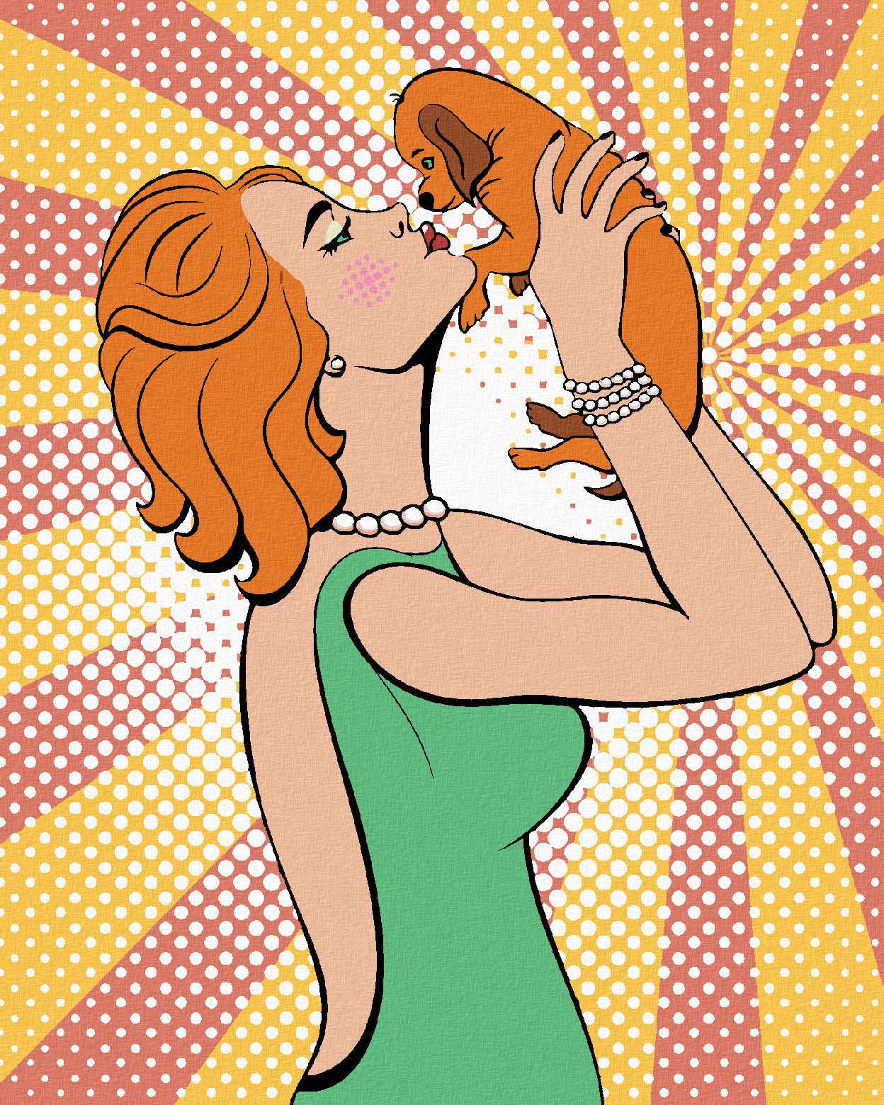 zuty Malování podle čísel - POP-ART ŽENA SE ŠTĚNÁTKEM - Rozměr: 40x50 cm, Rámování: Varianta: vypnuté plátno na rám - obrázek 1