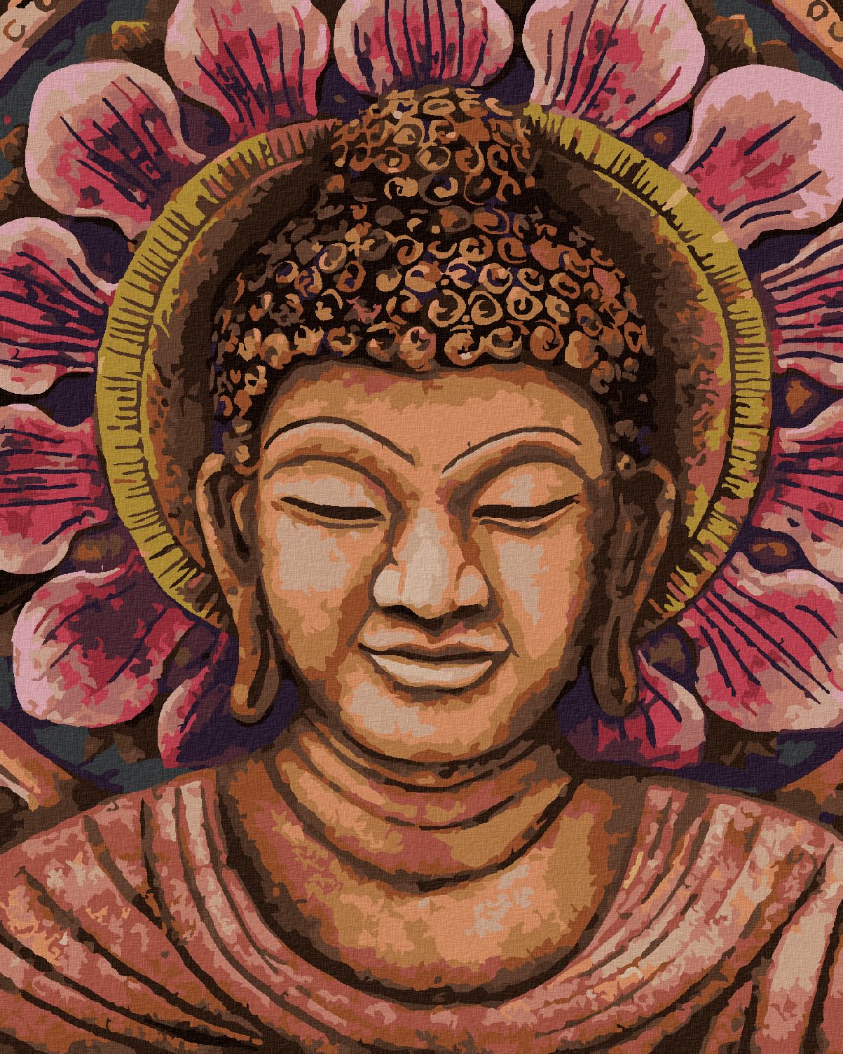 zuty Malování podle čísel - ORANŽOVÝ BUDDHA - Rozměr: 40x50 cm, Rámování: Varianta: vypnuté plátno na rám - obrázek 1