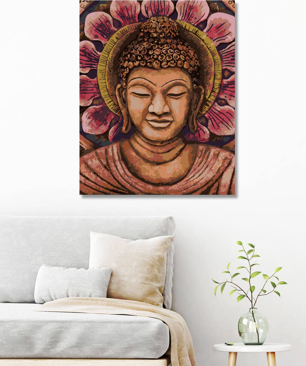 zuty Malování podle čísel - ORANŽOVÝ BUDDHA - Rozměr: 40x50 cm, Rámování: Varianta: vypnuté plátno na rám - obrázek 2