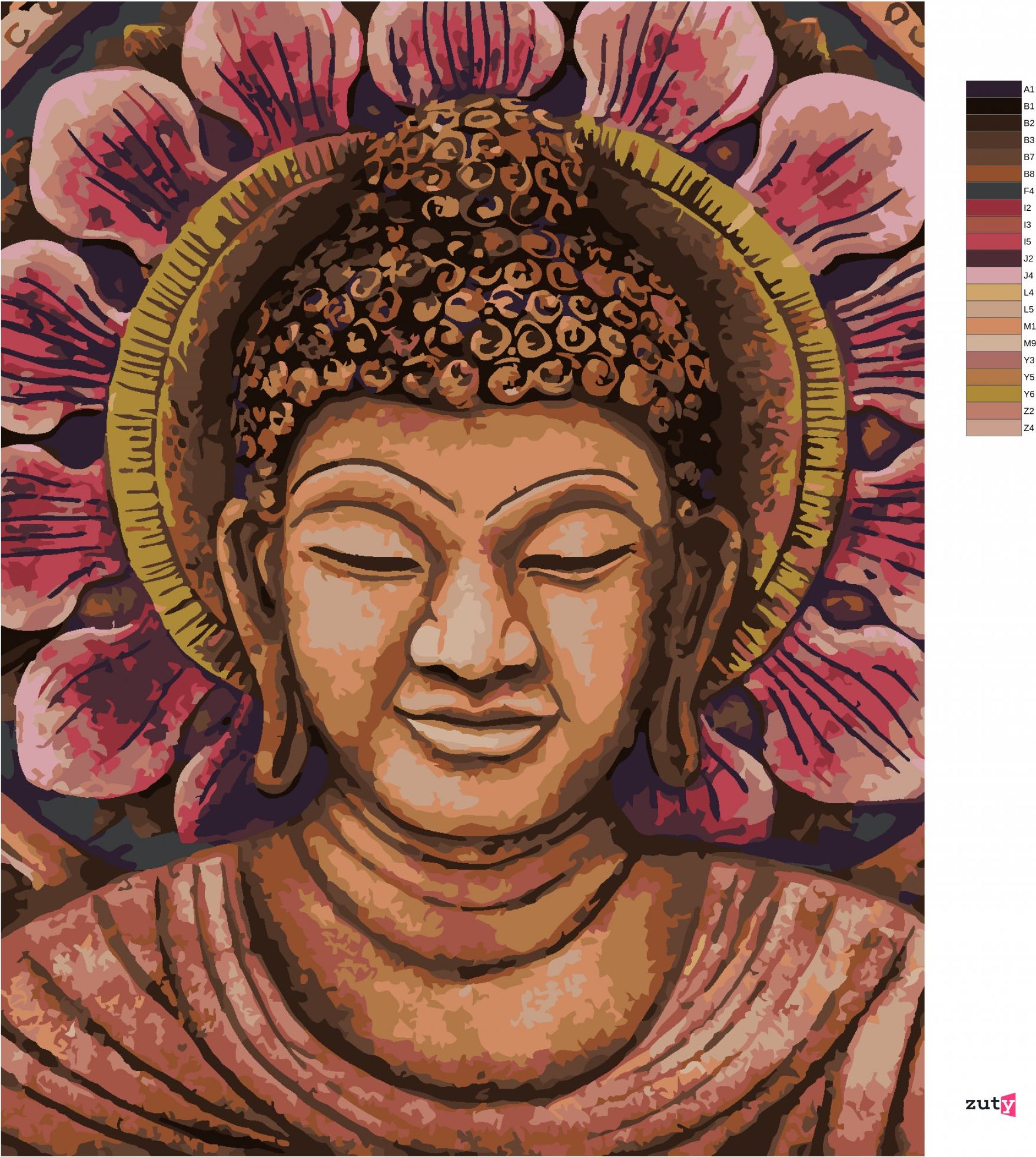 zuty Malování podle čísel - ORANŽOVÝ BUDDHA - Rozměr: 40x50 cm, Rámování: Varianta: vypnuté plátno na rám - obrázek 8