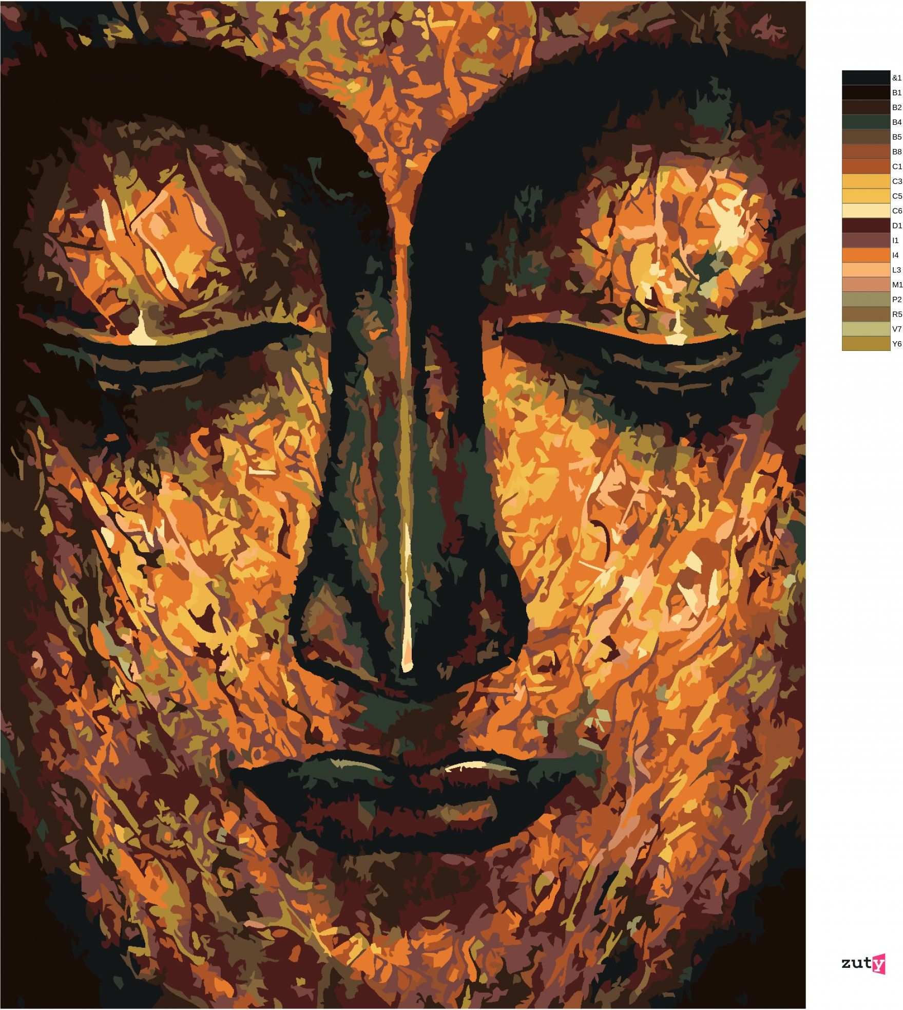 zuty Malování podle čísel - UMĚLECKÝ BUDDHA - Rozměr: 40x50 cm, Rámování: Varianta: vypnuté plátno na rám - obrázek 4