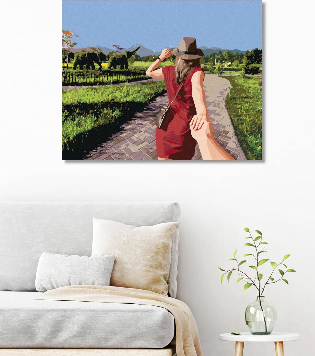 zuty Malování podle čísel - ŽENA V ZAHRADĚ - Rozměr: 40x50 cm, Rámování: Varianta: vypnuté plátno na rám - obrázek 4